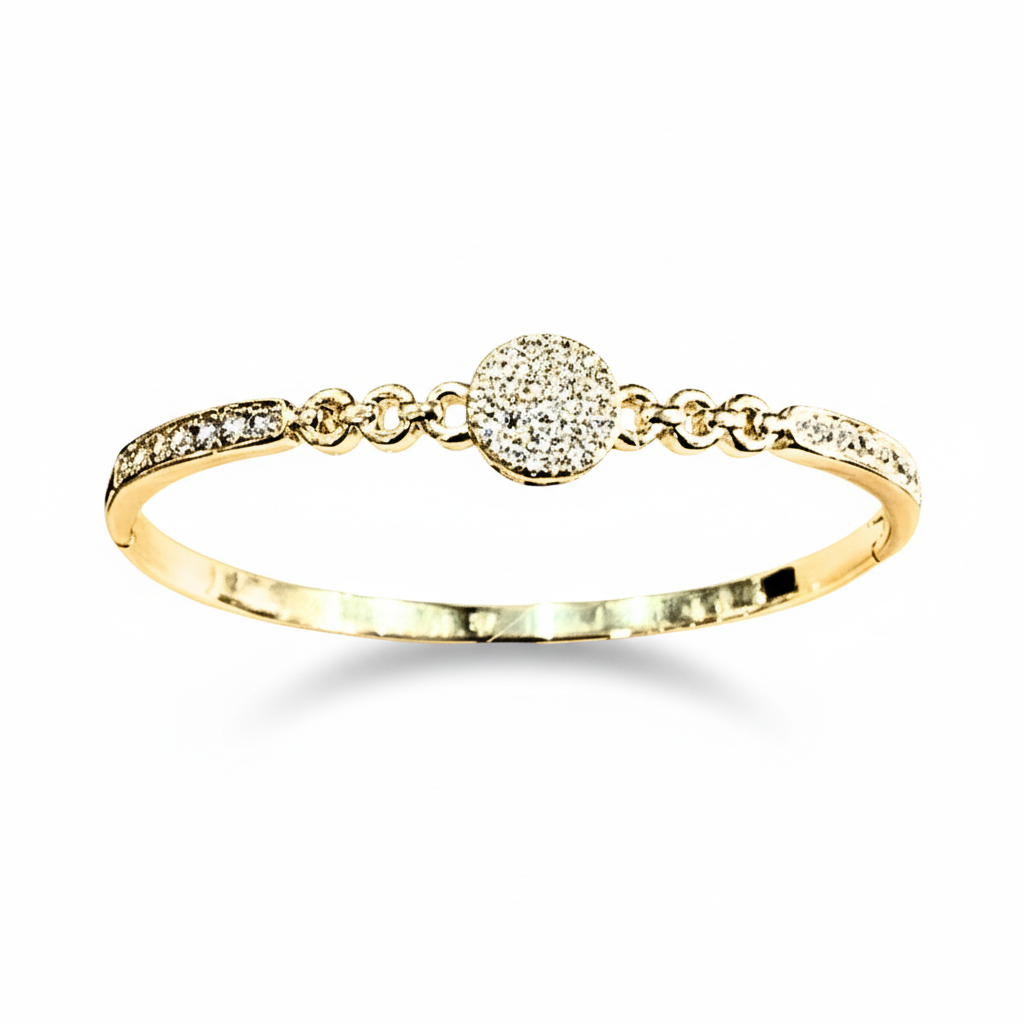Brazalete fondo blanco acero dorado diseño