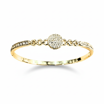 Brazalete fondo blanco acero dorado diseño