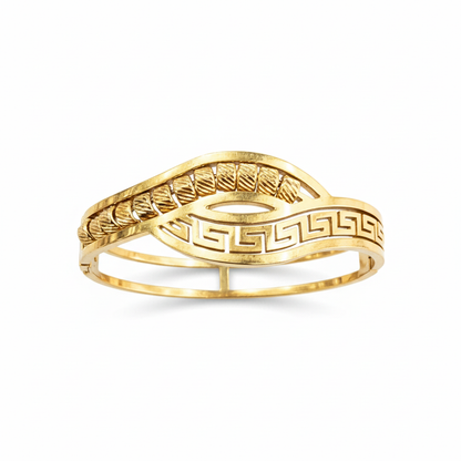 Brazalete fondo blanco acero chapado oro 18 quilates unisex diseño joyeria osnor