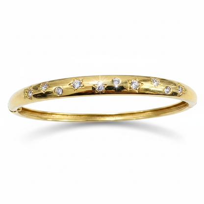 Brazalete fondo blancoacero chapado oro dorado rigida mujer boda diseño joyeria osnor