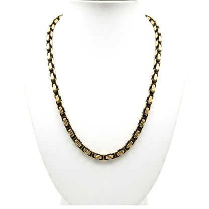 Cadena Acero inoxidable bicolor dorado y plateado unisex volumen diseño joyería osnor moda 
