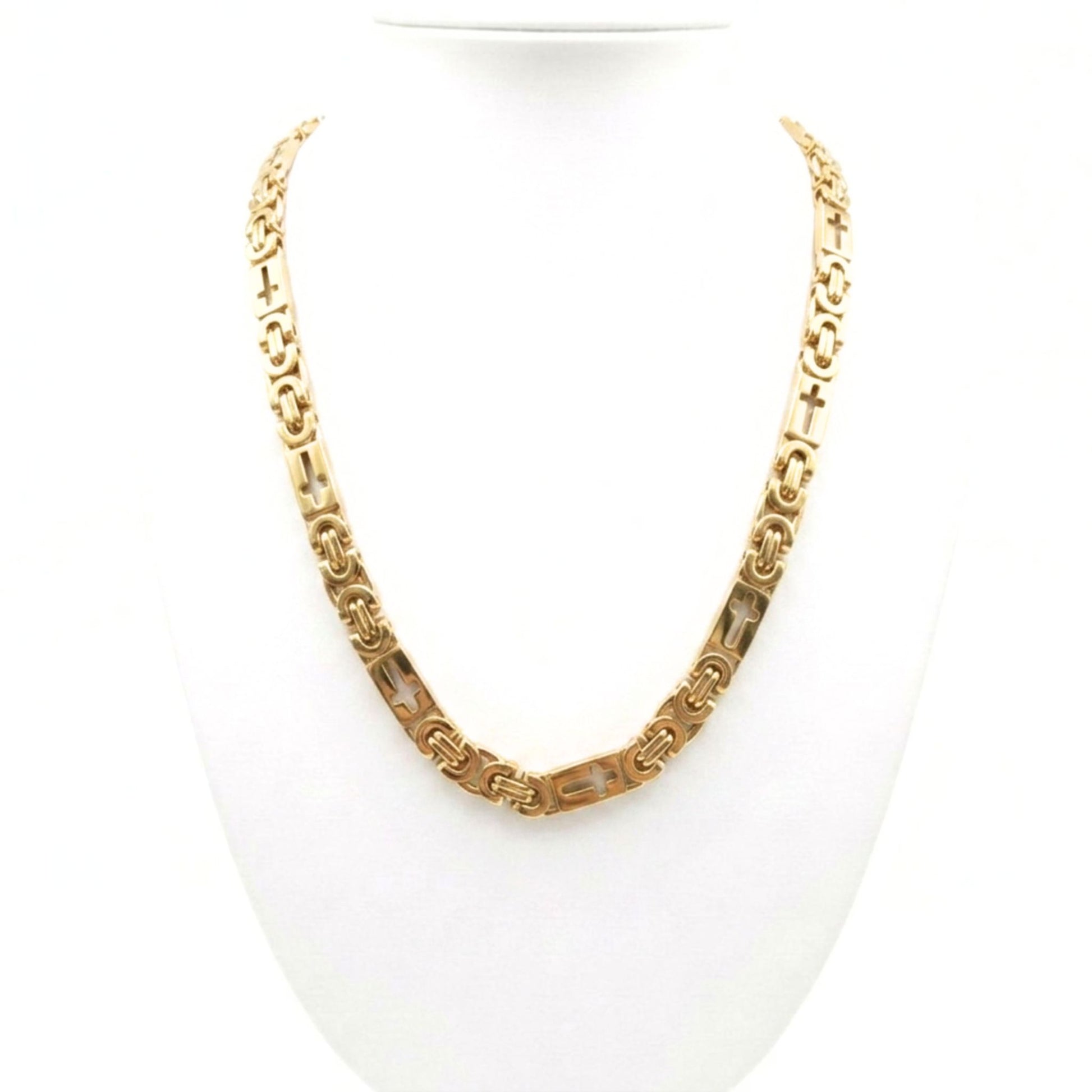 cadena Acero inoxidable dorado chapado oro 18 ktes dorado diseño joyería osnor 