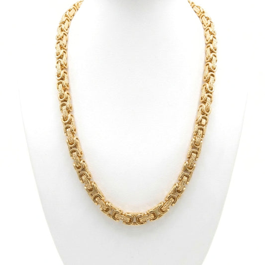 Cadena Acero inoxidable dorado chapado oro 18ktes cierre mosquetón diseño joyería osnor moda moderno elegante unisex collar 