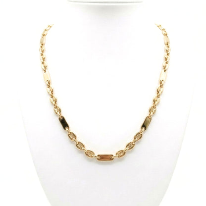 Cadena Acero inoxidable dorado chapado oro 18ktes cierre mosquetón diseño joyería osnor moda moderno elegante 