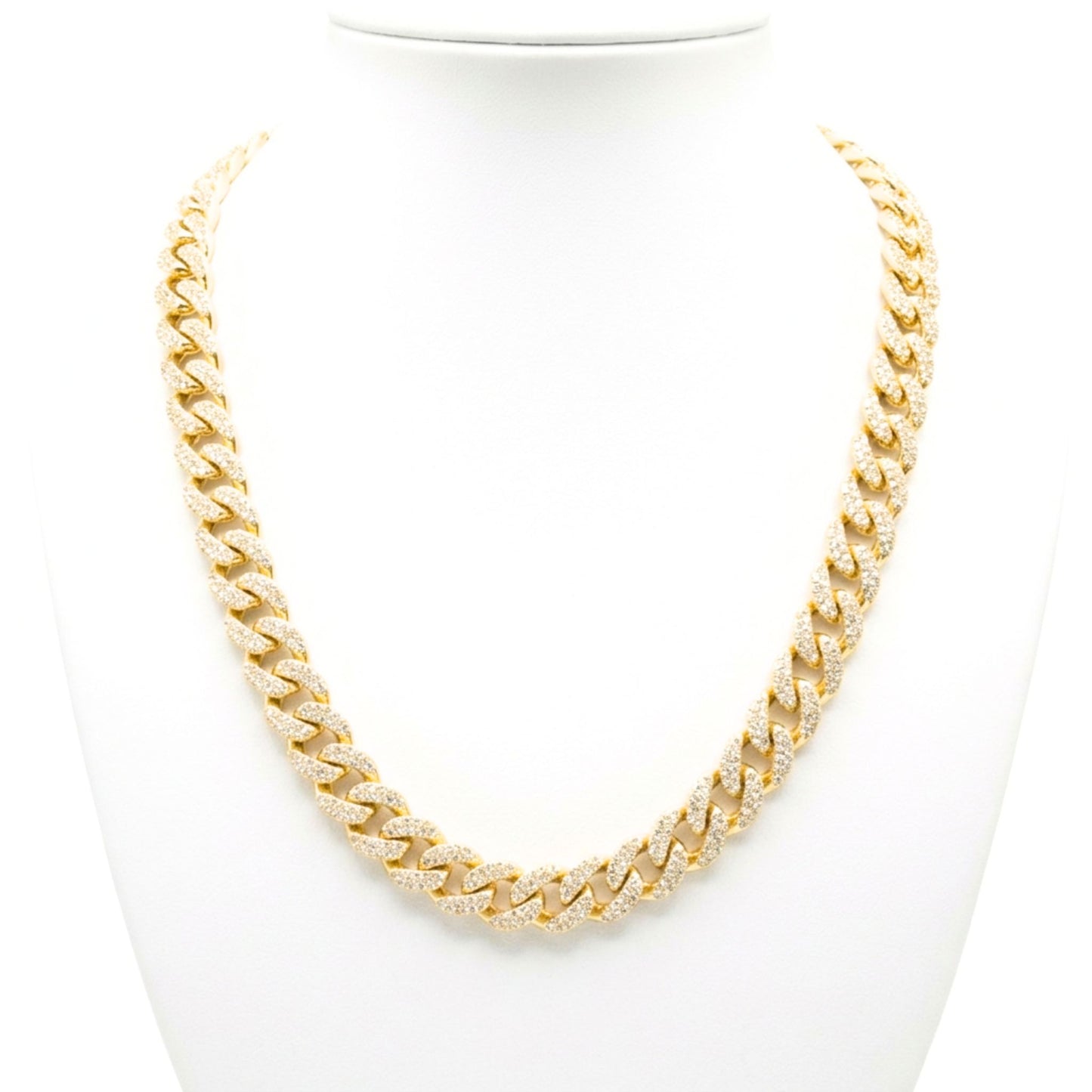 Cadena collar acero inoxidable dorado chapado oro 14ktes circonitas blancas engastadas diseño joyería osnor moda moderno elegante boda fiesta fashion glamour lujo 