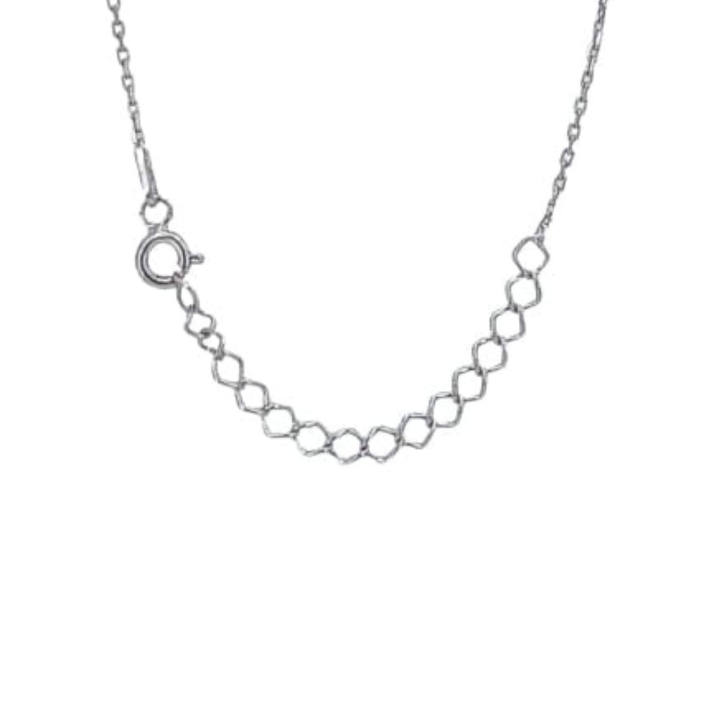 cierre de la gargantilla del infinito de plata