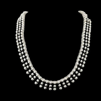 Collar de bolas de ZAMAk,estilo gargantilla para mujer, material hipoalergénico (no produce alergia), marca Osnor Zamak."