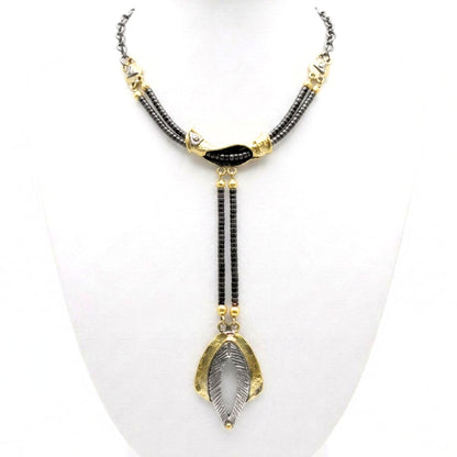 Collar gargantilla de bronce dorado envejecido vintage volumen diseño joyería osnor moda moderno elegante 