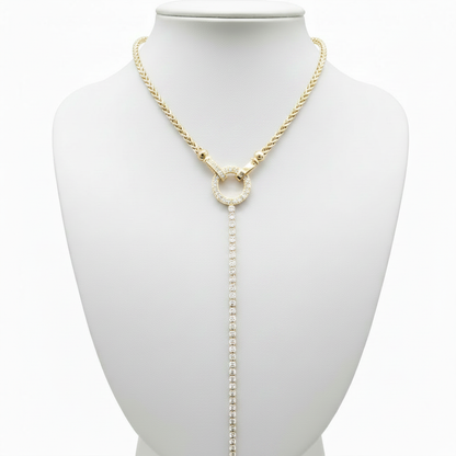 Collar en expositor blanco acero boda circonitas joyeria osnor diseño 