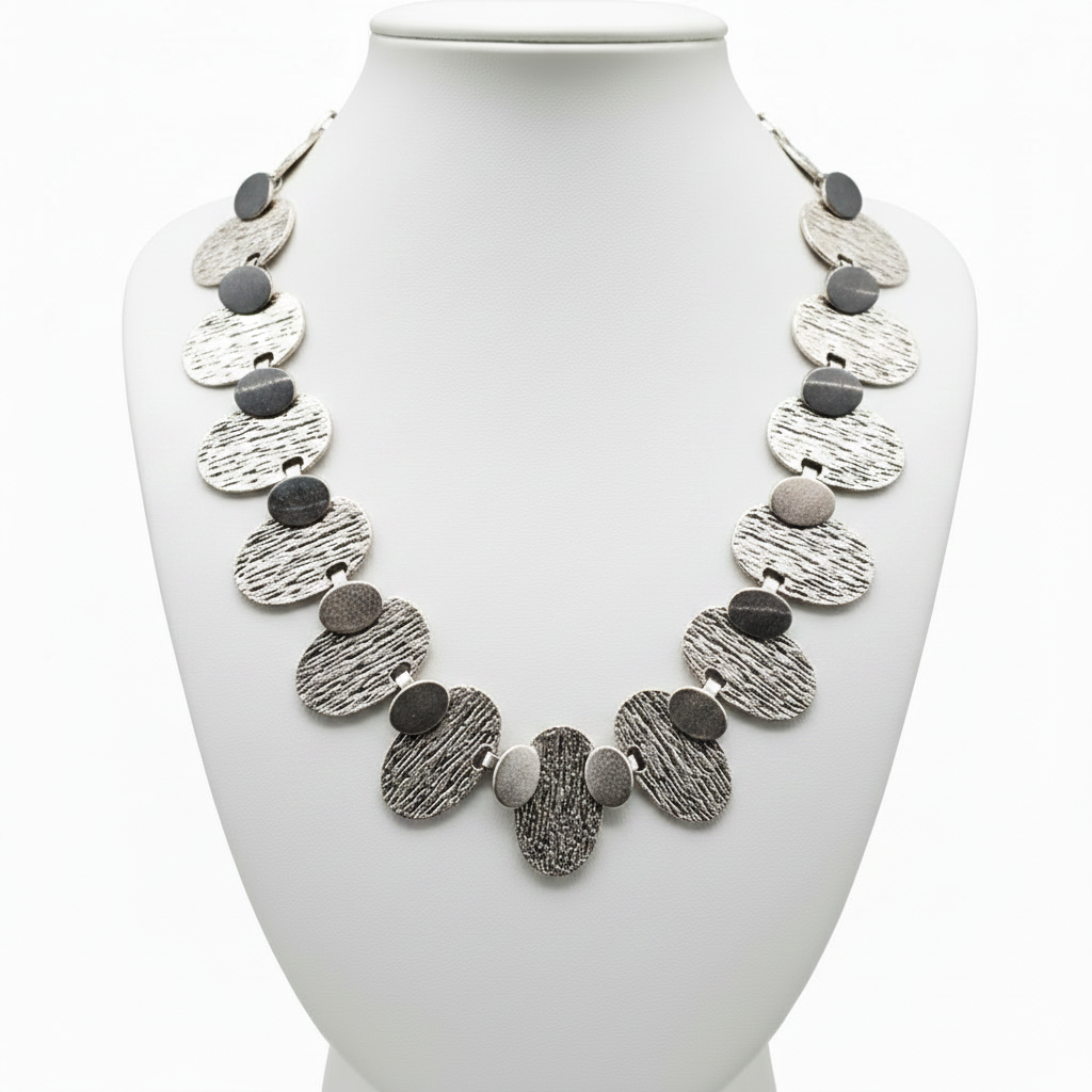 Collar en expositor blanco