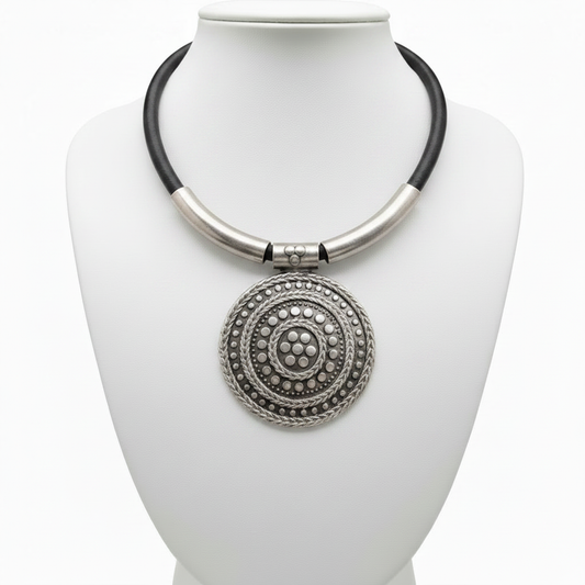 Collar en expositor blanco
