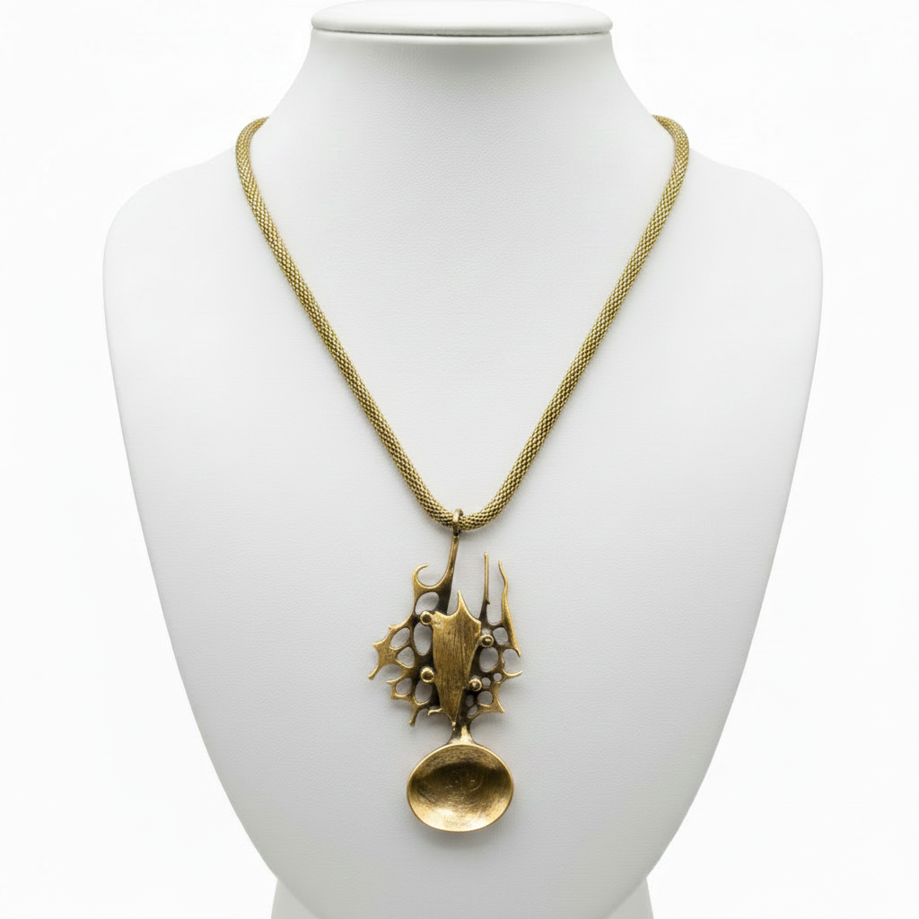 Collar en expositor blanco