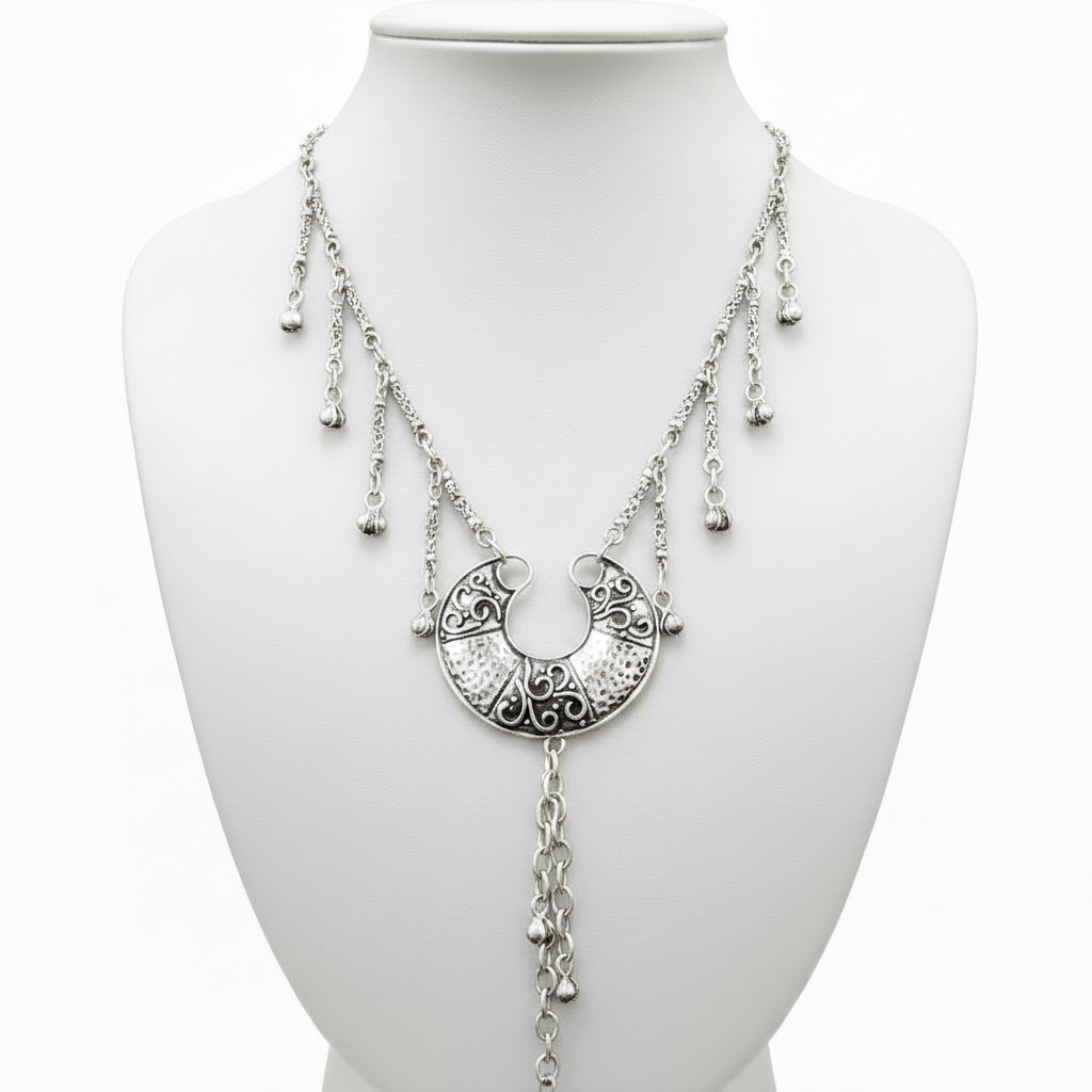 Collar en expositor blanco