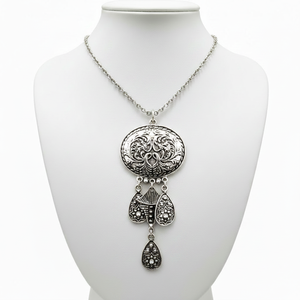 Collar en expositor blanco