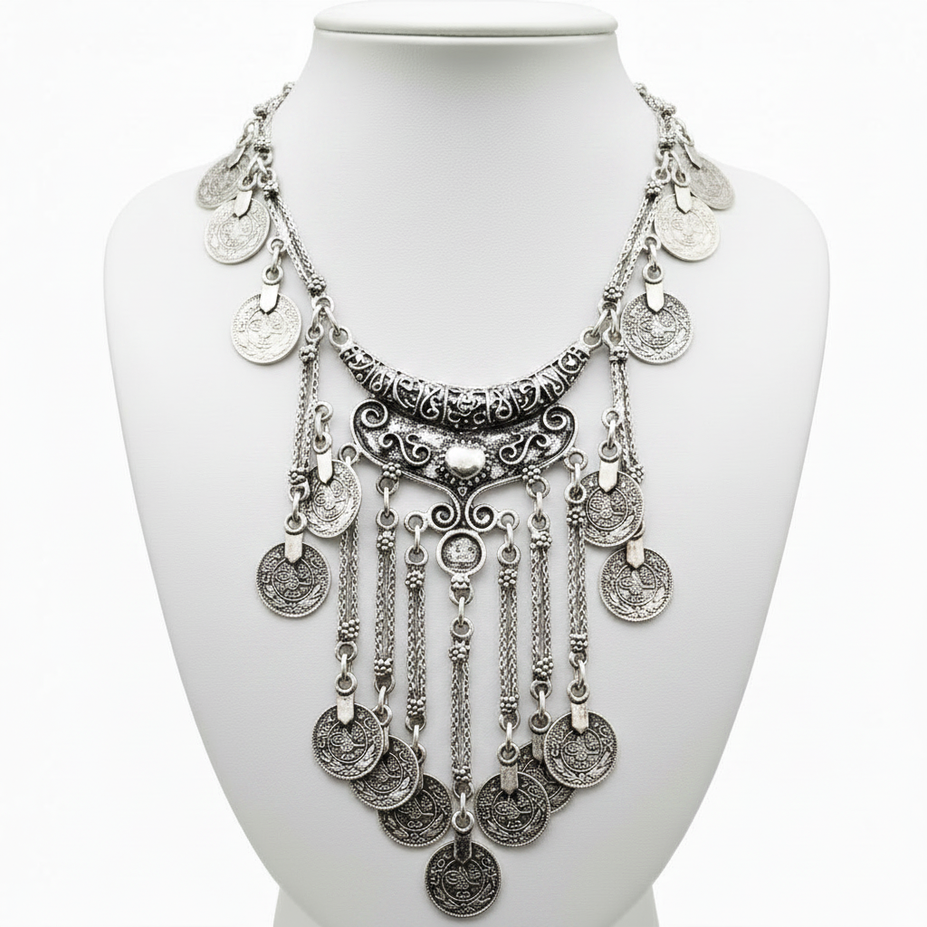 Collar en expositor blanco