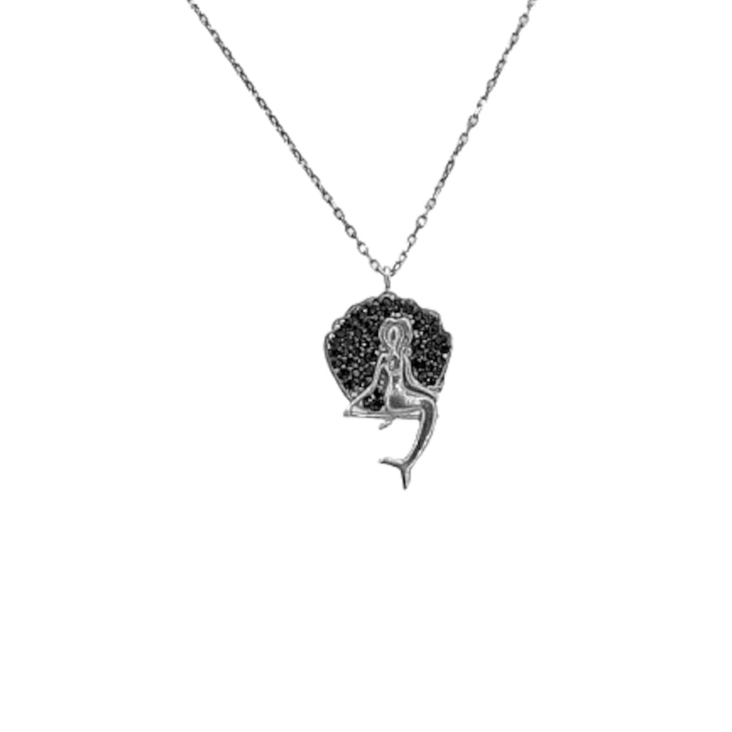 Collar Gargantilla Sirena Plata 925 con Circonitas Negras Joyeria Osnor