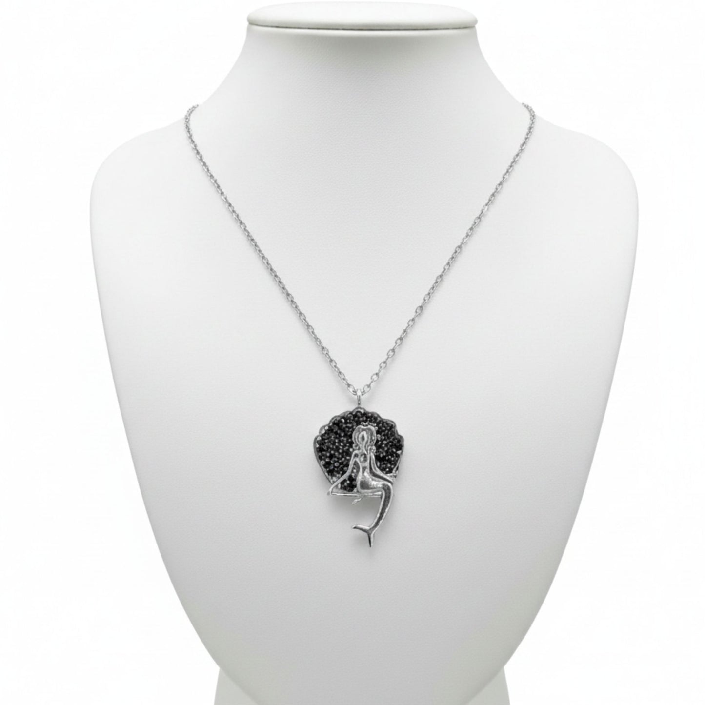 Collar Gargantilla Sirena Plata 925 con Circonitas Negras Joyeria Osnor