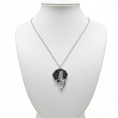 Collar Gargantilla Sirena Plata 925 con Circonitas Negras Joyeria Osnor
