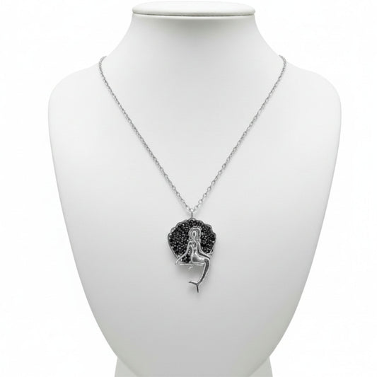 Collar Gargantilla Sirena Plata 925 con Circonitas Negras Joyeria Osnor