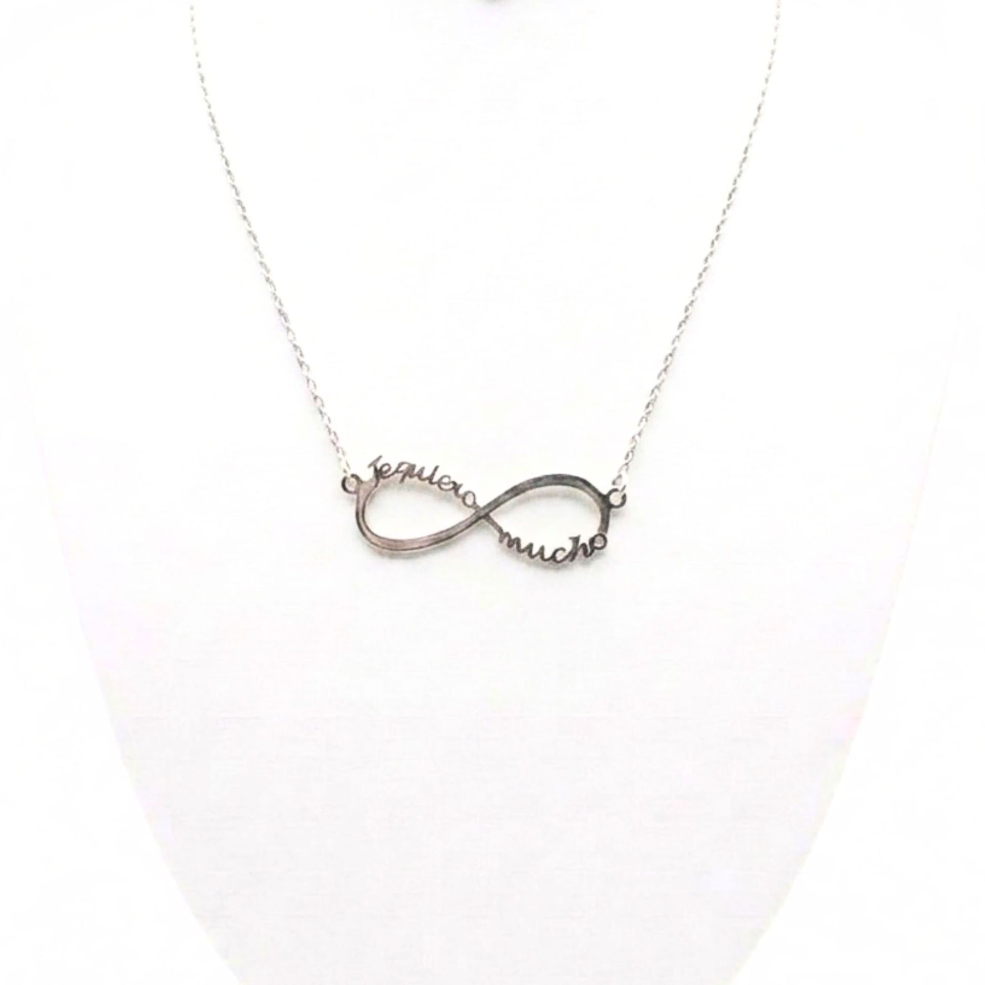 Collar gargantilla cadena de plata rodio infinito te quiero mucho diseño joyería osnor moda moderno elegante boda fiesta fashion glamour lujo mujer diferente diario 