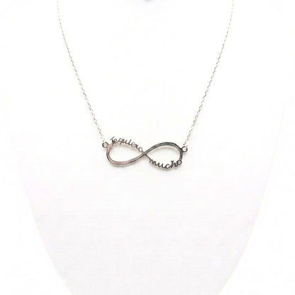 Collar gargantilla cadena de plata rodio infinito te quiero mucho diseño joyería osnor moda moderno elegante boda fiesta fashion glamour lujo mujer diferente diario 