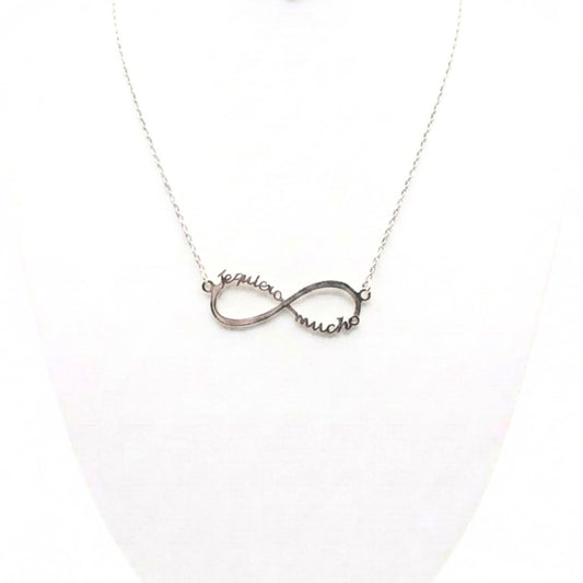 Collar gargantilla cadena de plata rodio infinito te quiero mucho diseño joyería osnor moda moderno elegante boda fiesta fashion glamour lujo mujer diferente diario 