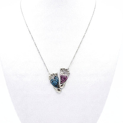 Collar gargantilla cadena de plata baño de rodio cadena pies diseño joyería osnor moderno elegante boda fiesta fashion diario mujer 
