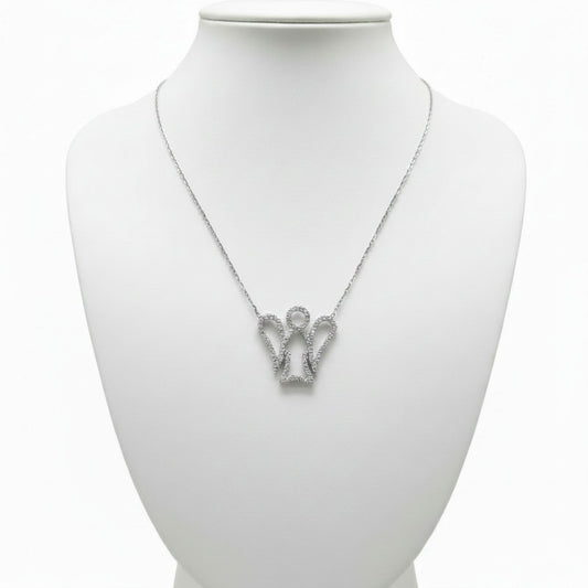 Collar Gargantilla Ángel Plata 925 con Circonitas Blancas · Acabado Rodio Joyeria Osnor