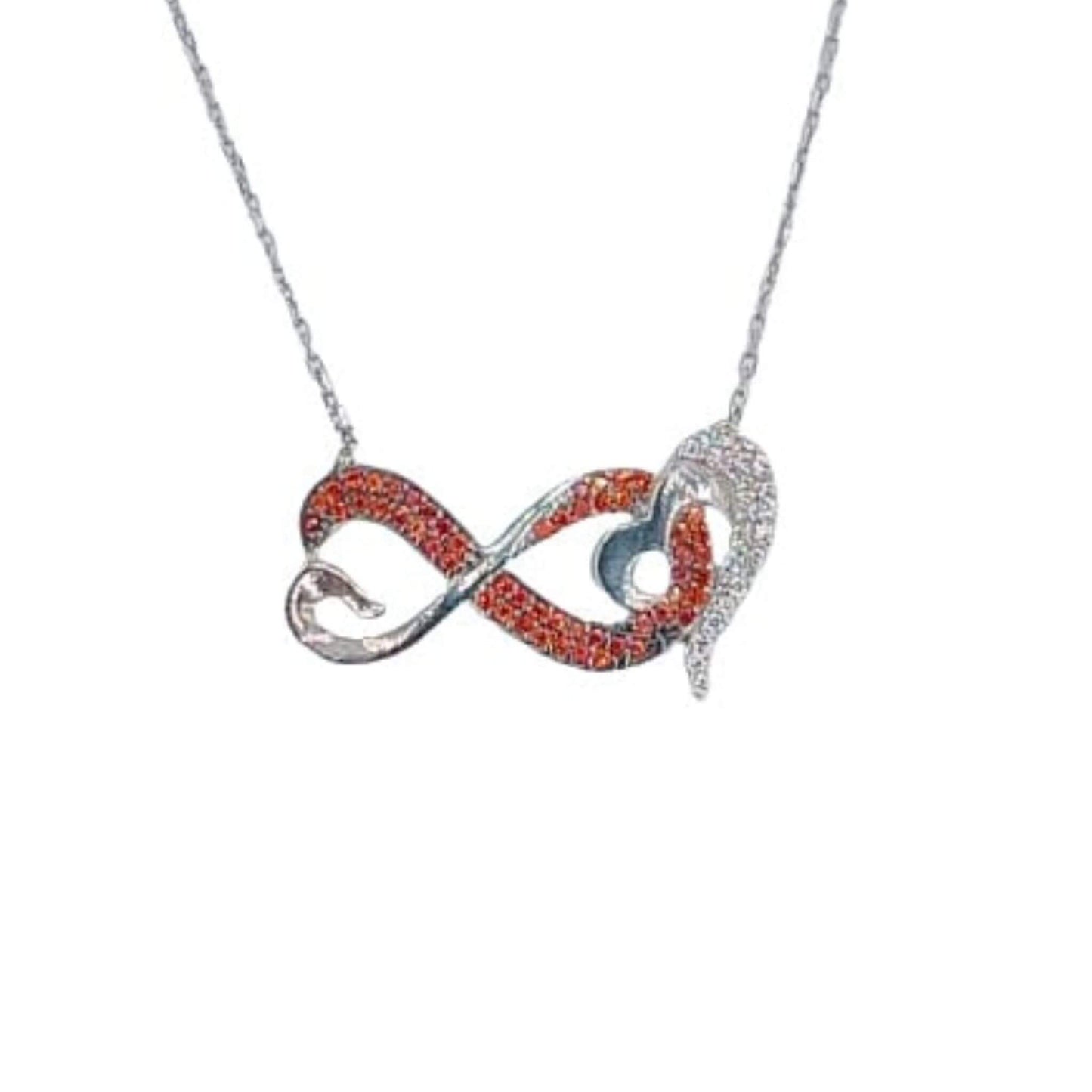 Collar Gargantilla Plata 925 Infinito Corazón con Circonitas. Joyeria Osnor