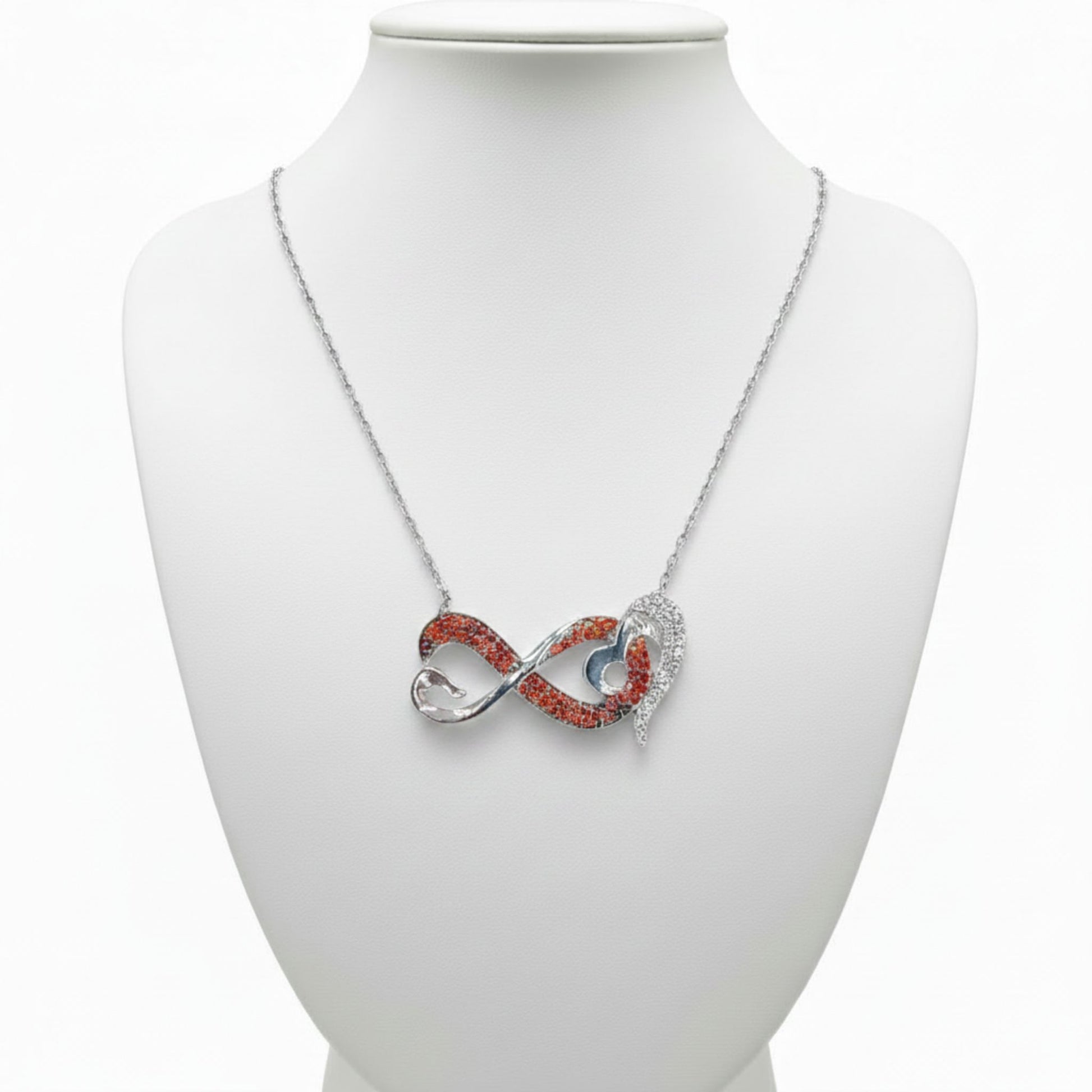 Collar Gargantilla Plata 925 Infinito Corazón con Circonitas. Joyeria Osnor