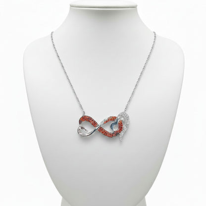 Collar Gargantilla Plata 925 Infinito Corazón con Circonitas. Joyeria Osnor