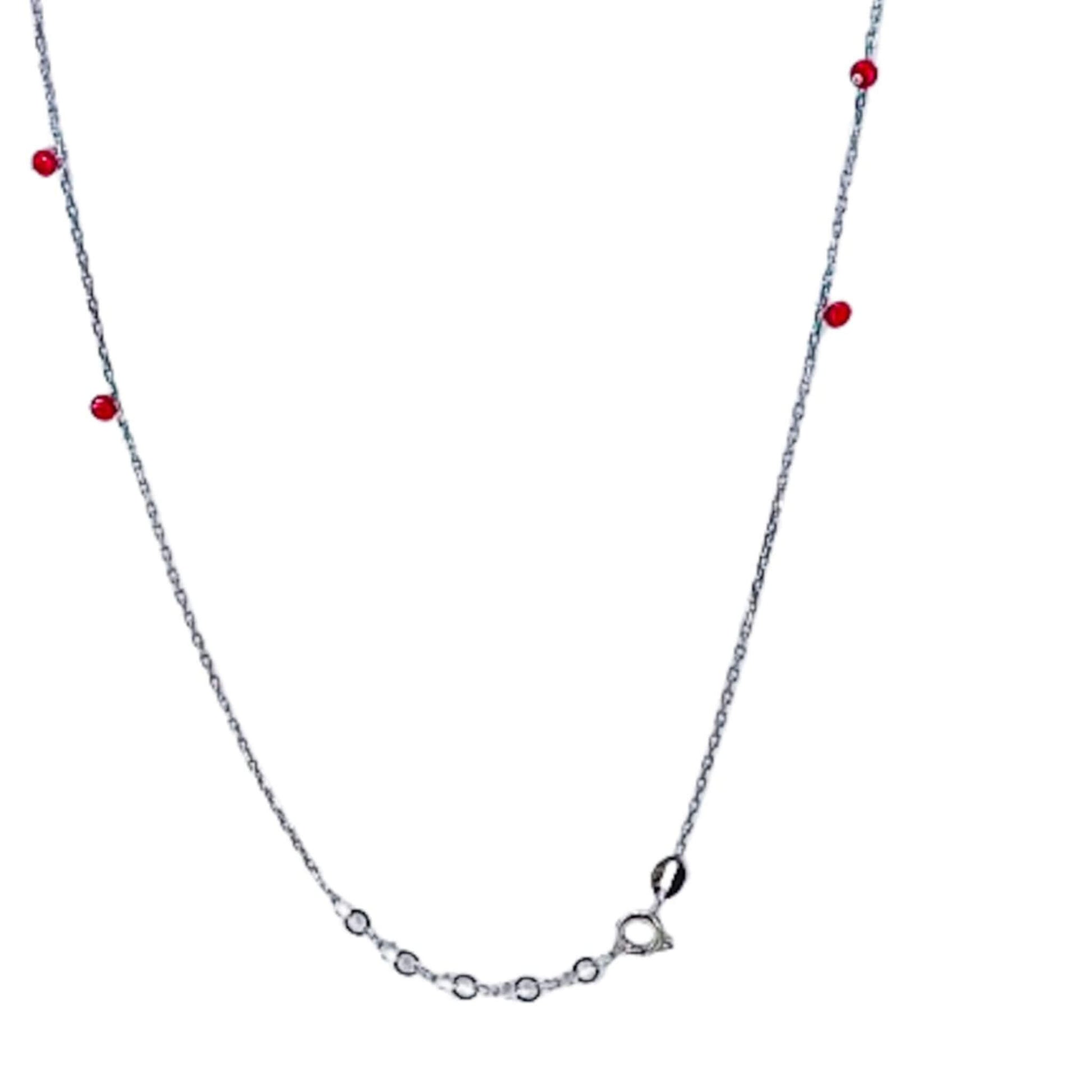 Collar Gargantilla Plata con Flores y Coral Cierre Reasa Joyeria Osnor