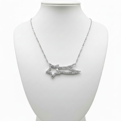 Collar Gargantilla Estrella Fugaz Plata 925 con Circonitas · Acabado Rodio. Joyeria Osnor