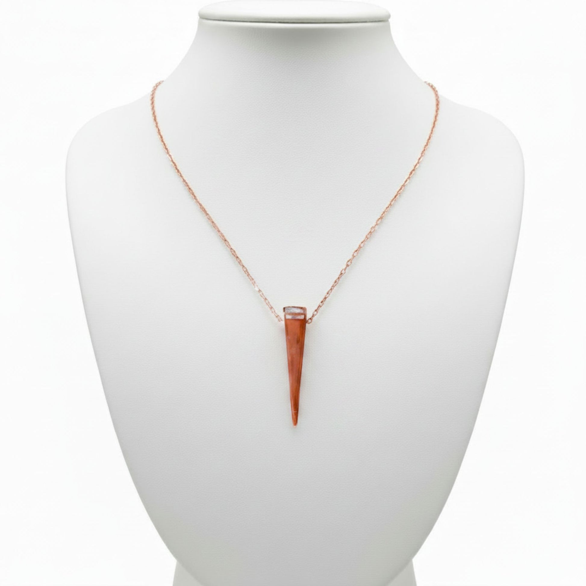 Collar Gargantilla Pico Plata con Acabado Oro Rosa y Circonita. Joyeria Osnor