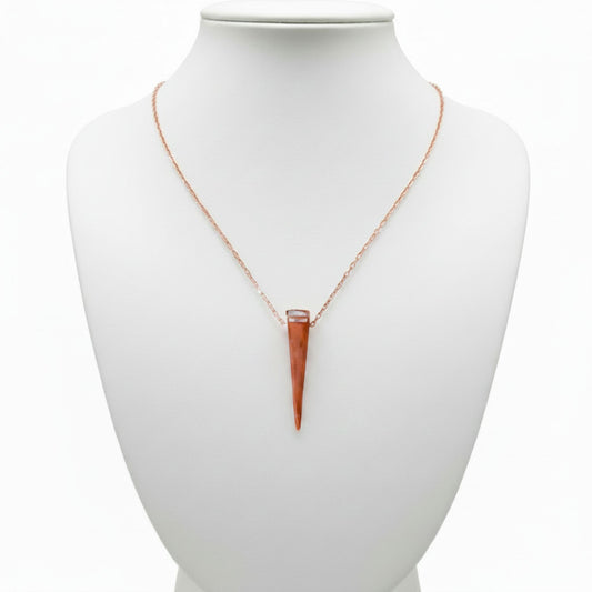 Collar Gargantilla Pico Plata con Acabado Oro Rosa y Circonita. Joyeria Osnor