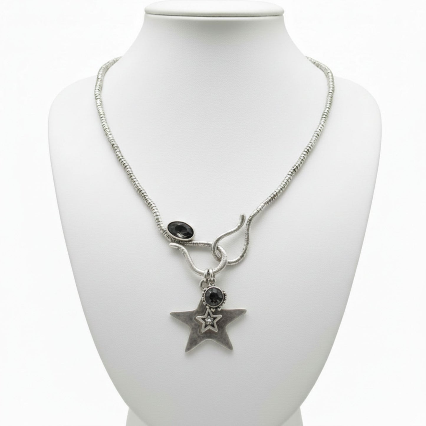 Collar Zamak Mujer Estrella, Luna y Sol con Circonita Joyeria Osnor
