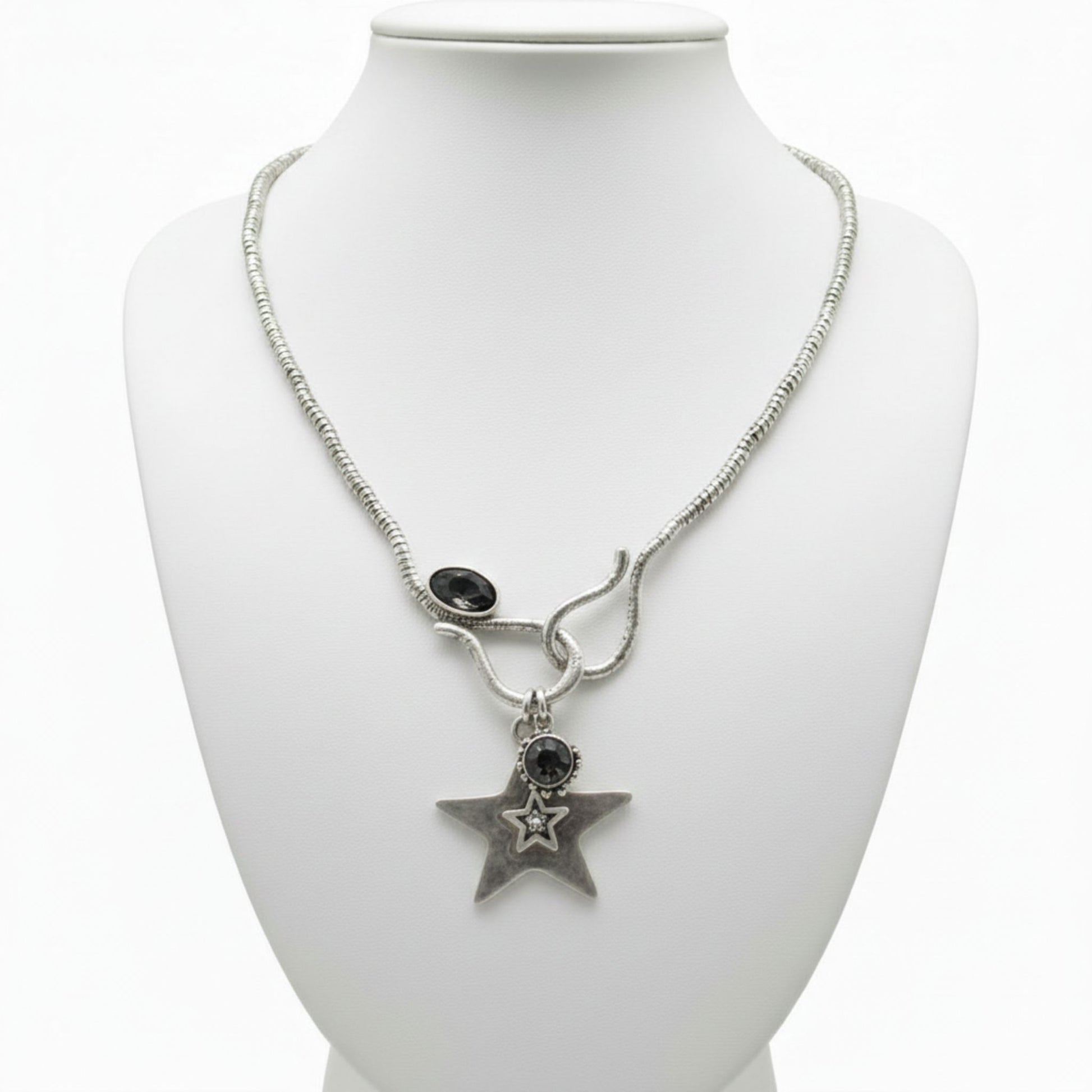 Collar Zamak Mujer Estrella, Luna y Sol con Circonita Joyeria Osnor
