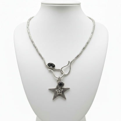 Collar Zamak Mujer Estrella, Luna y Sol con Circonita Joyeria Osnor