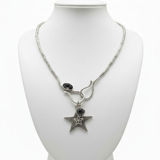 Collar Zamak Mujer Estrella, Luna y Sol con Circonita Joyeria Osnor