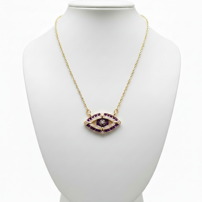 Collar ojo en expositor blanco