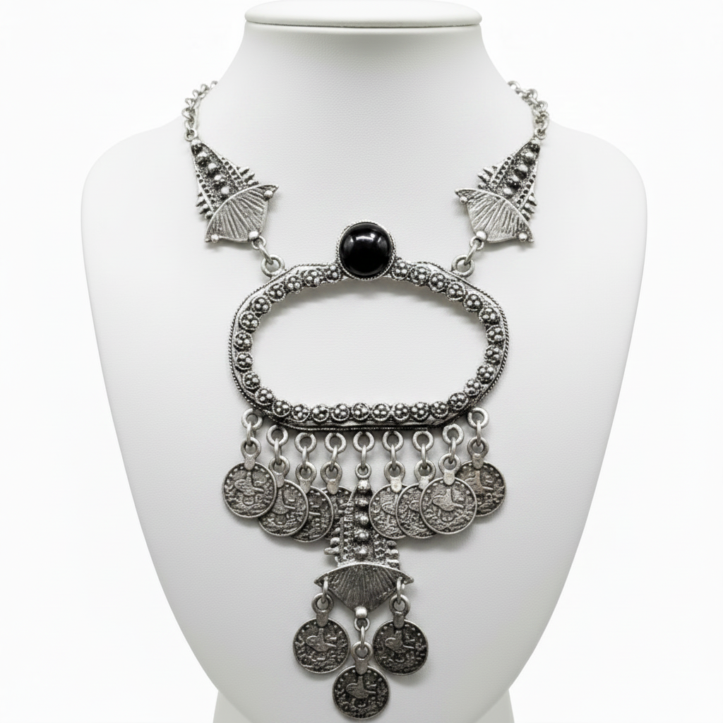 Collar sobre expositor blanco