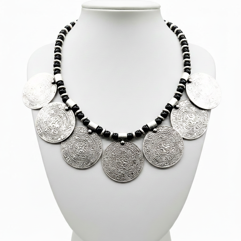 Collar sobre expositor blanco