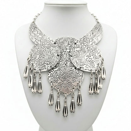 collar de zamak mujer plateado exclusivo volumen joyeria osnor zamak