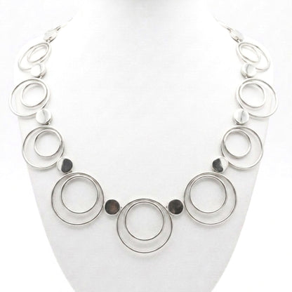 Collar cadena gargantilla zamak unisex volumen cierre de gancho diseño joyería osnor moda moderno elegante boda fiesta glamour lujo exclusivo hipoalergénico plateado aleación ajustable 