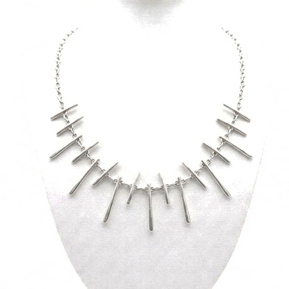 Collar cadena gargantilla zamak unisex volumen diseño joyería osnor moda moderno elegante boda fiesta fashion glamour lujo exclusivo hipoalergénico plateado aleación cierre de gancho 