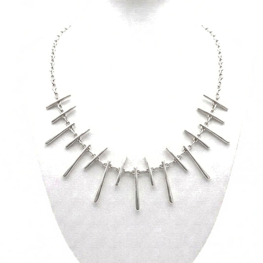 Collar cadena gargantilla zamak unisex volumen diseño joyería osnor moda moderno elegante boda fiesta fashion glamour lujo exclusivo hipoalergénico plateado aleación cierre de gancho 