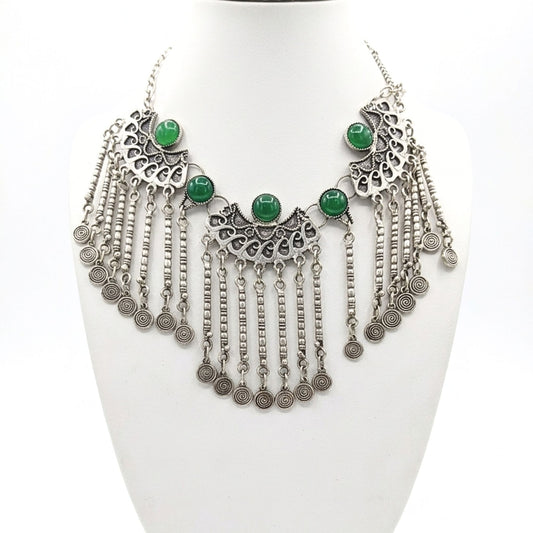 Collar cadena gargantilla zamak mujer hipoalergénico plateado cierre gancho volante diseño joyería osnor moda moderno elegante boda fiesta fashion glamour lujo exclusivo único 