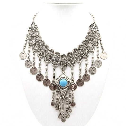 Collar de zamak mujer volumen hipoalergénico plateado cierre gancho liso brillo volumen moda moderno elegante boda fiesta fashion glamour lujo diseño joyería osnor 