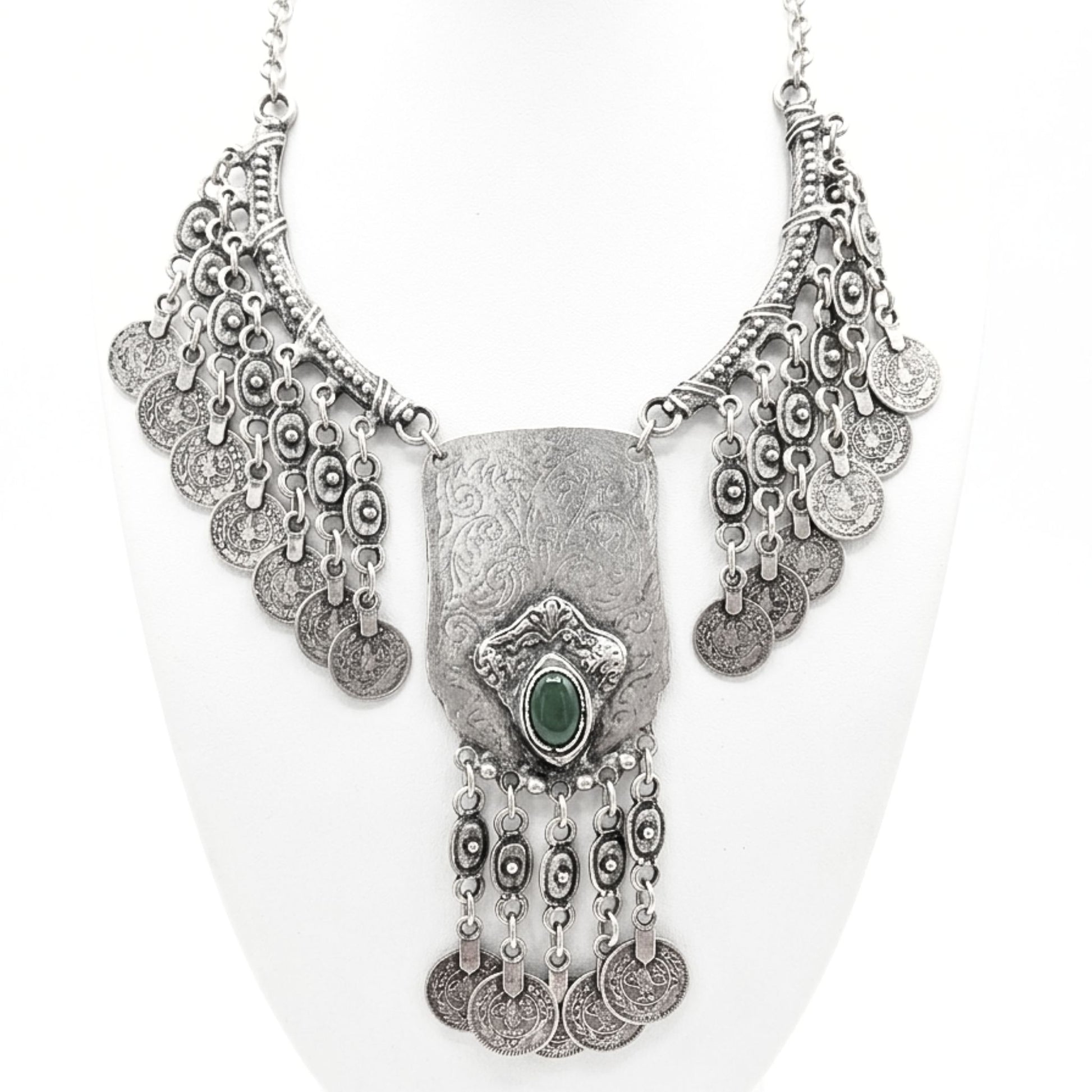 Collar cadena gargantilla zamak mujer volumen hipoalergénico plateado cierre gancho grueso eslabón diseño joyería osnor moda moderno elegante boda fiesta glamour lujo mujer diferente exclusivo vintage único arte escultura artesanía largo 