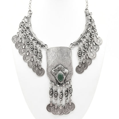 Collar cadena gargantilla zamak mujer volumen hipoalergénico plateado cierre gancho grueso eslabón diseño joyería osnor moda moderno elegante boda fiesta glamour lujo mujer diferente exclusivo vintage único arte escultura artesanía largo 